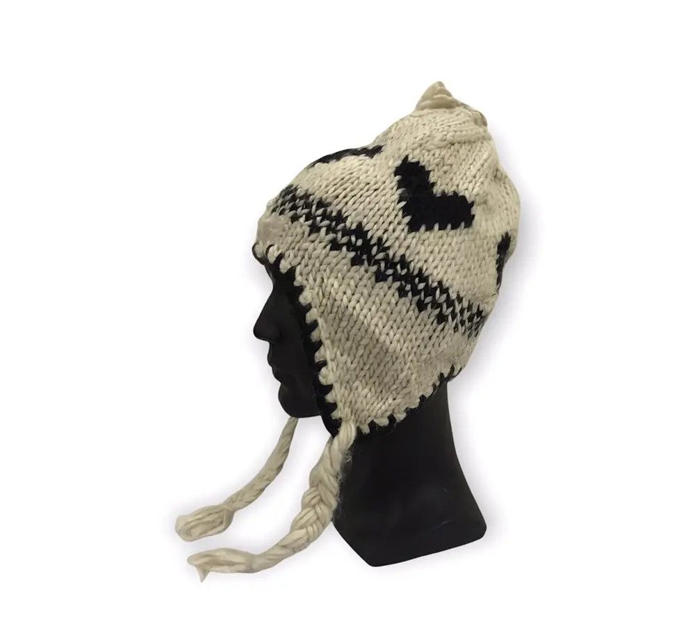 Japanese Brand Japanese Brand Heart Earflap Knit Beanie Hat Size ONE SIZE - 1 Thumbnail