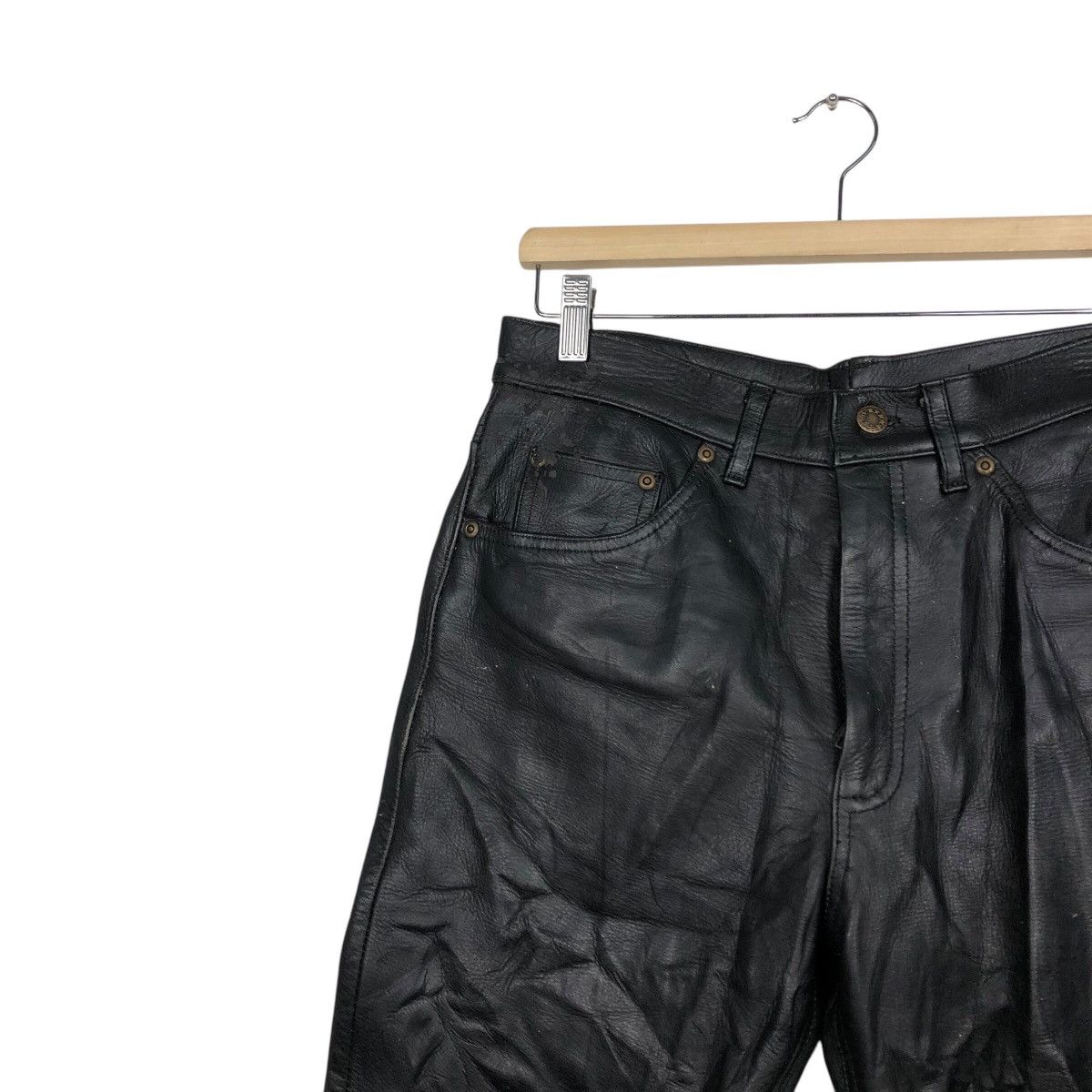 Genuine Leather 📌Vintage Biker Genuine Leather Pants BBH Clothing Size US 31 - 8 Thumbnail