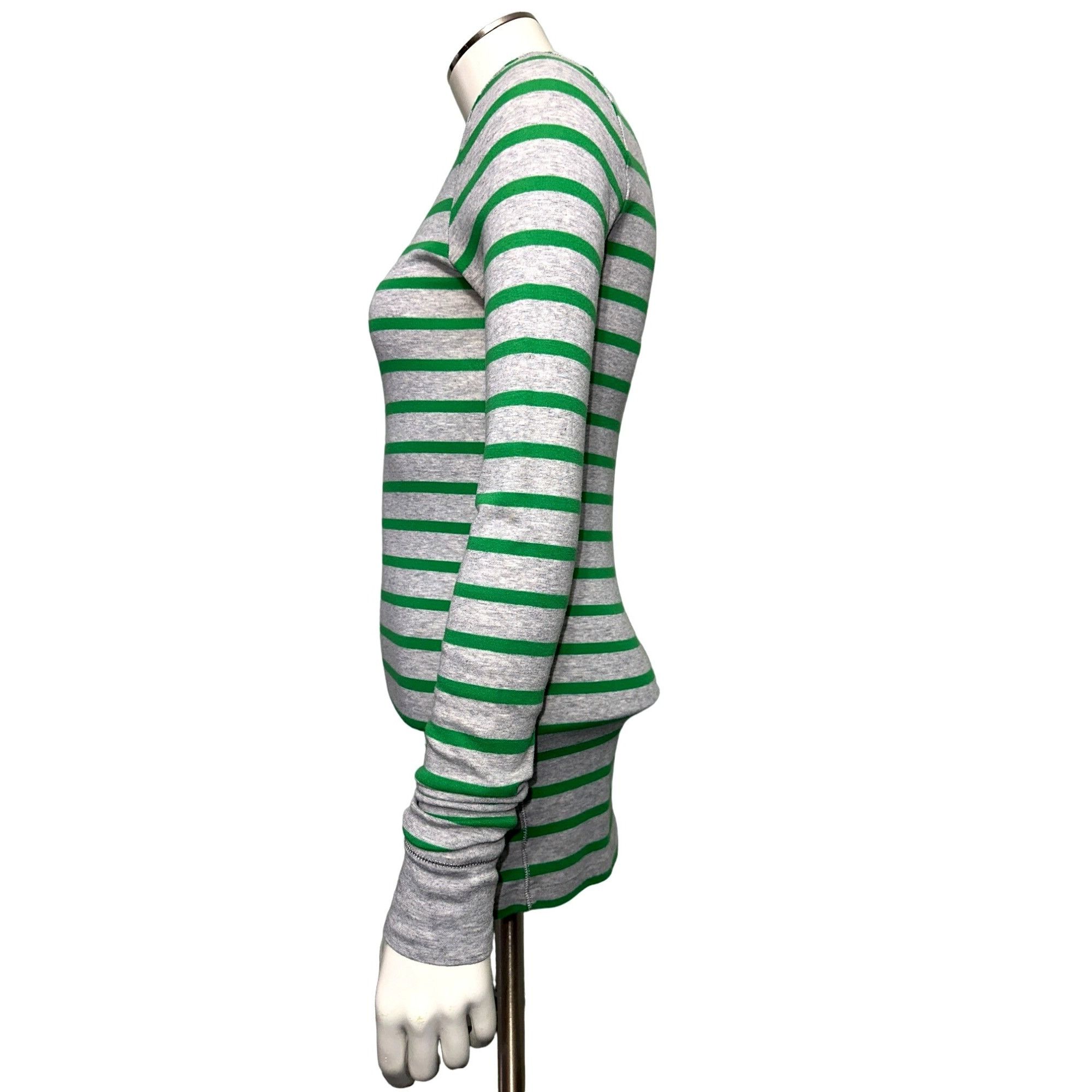 American Eagle Outfitters American Eagle Outfitters Gray Striped Kelly Green Fitted Lo Size S / US 4 / IT 40 - 2 Thumbnail