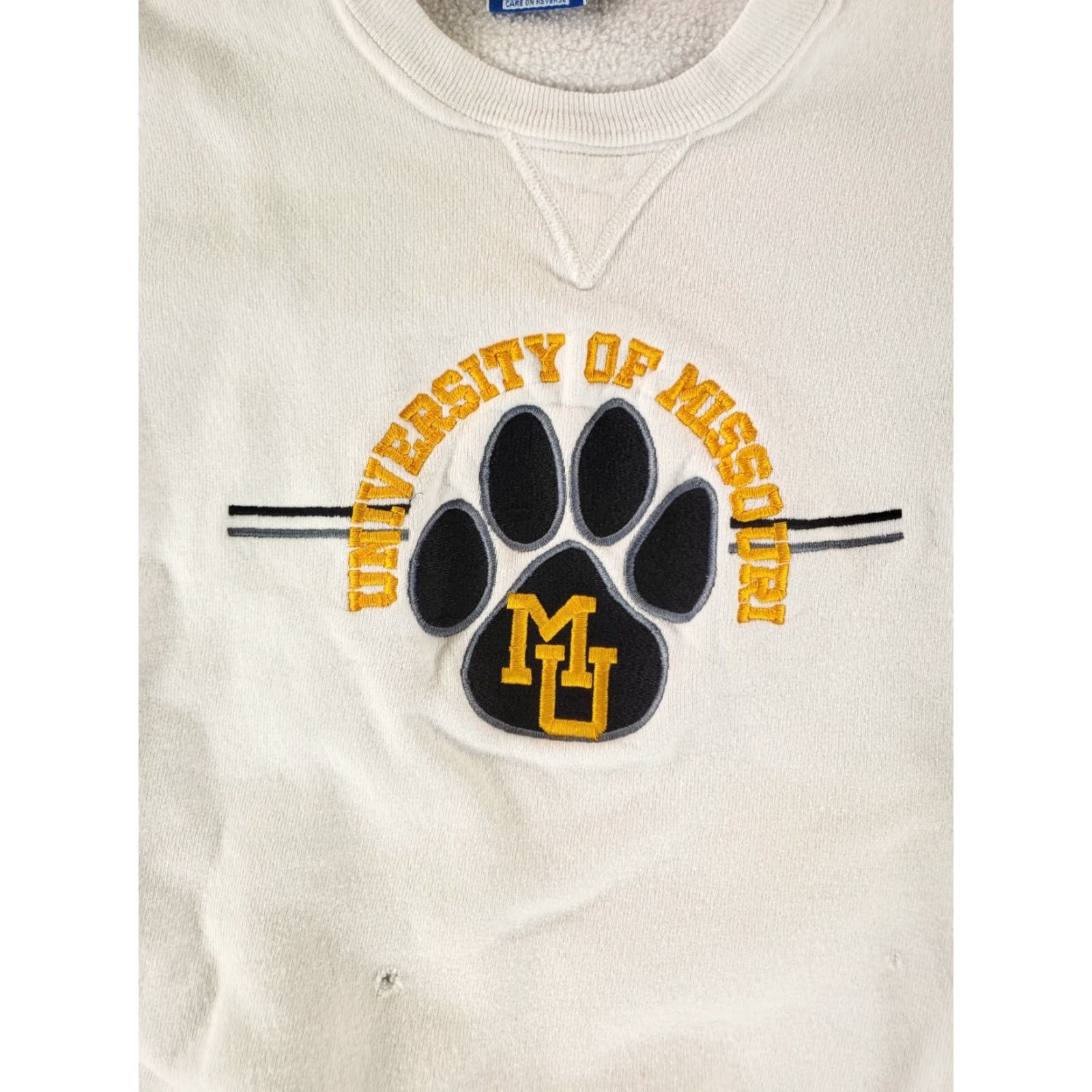 Champion VINTAGE Champion Sweatshirt 80s 90s University Missouri Made USA Mens XL White 90s Pullover Sweatshirt Mens XL Size US XL / EU 56 / 4 - 3 Thumbnail