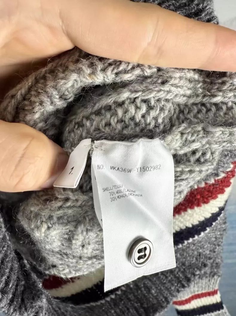 Thom Browne Thom Browne size1 Gray striped patchwork wool sweater Size US S / EU 44-46 / 1 - 4 Thumbnail
