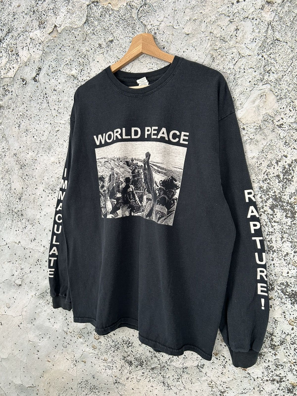 Vintage Vintage World Peace Avant Garde Longsleeve Streetwear Size US XL / EU 56 / 4 - 2 Thumbnail