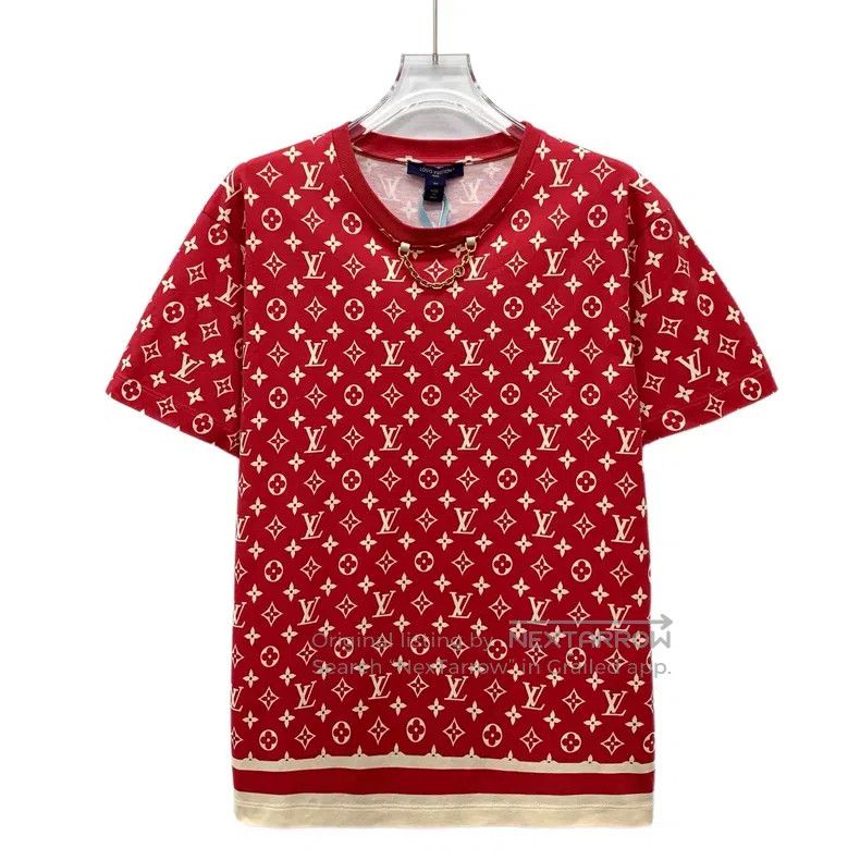 Louis Vuitton Louis Vuitton 23 red logo presbyopic full print cotton rou Size US M / EU 48-50 / 2 - 1 Thumbnail