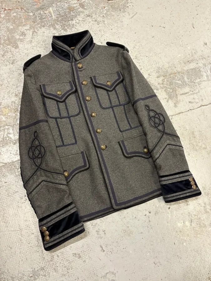 Dolce & Gabbana AW2009 Dolce & Gabbana Grey & Navy Napoleon Officer Wool Jacket Size 42R - 5 Thumbnail