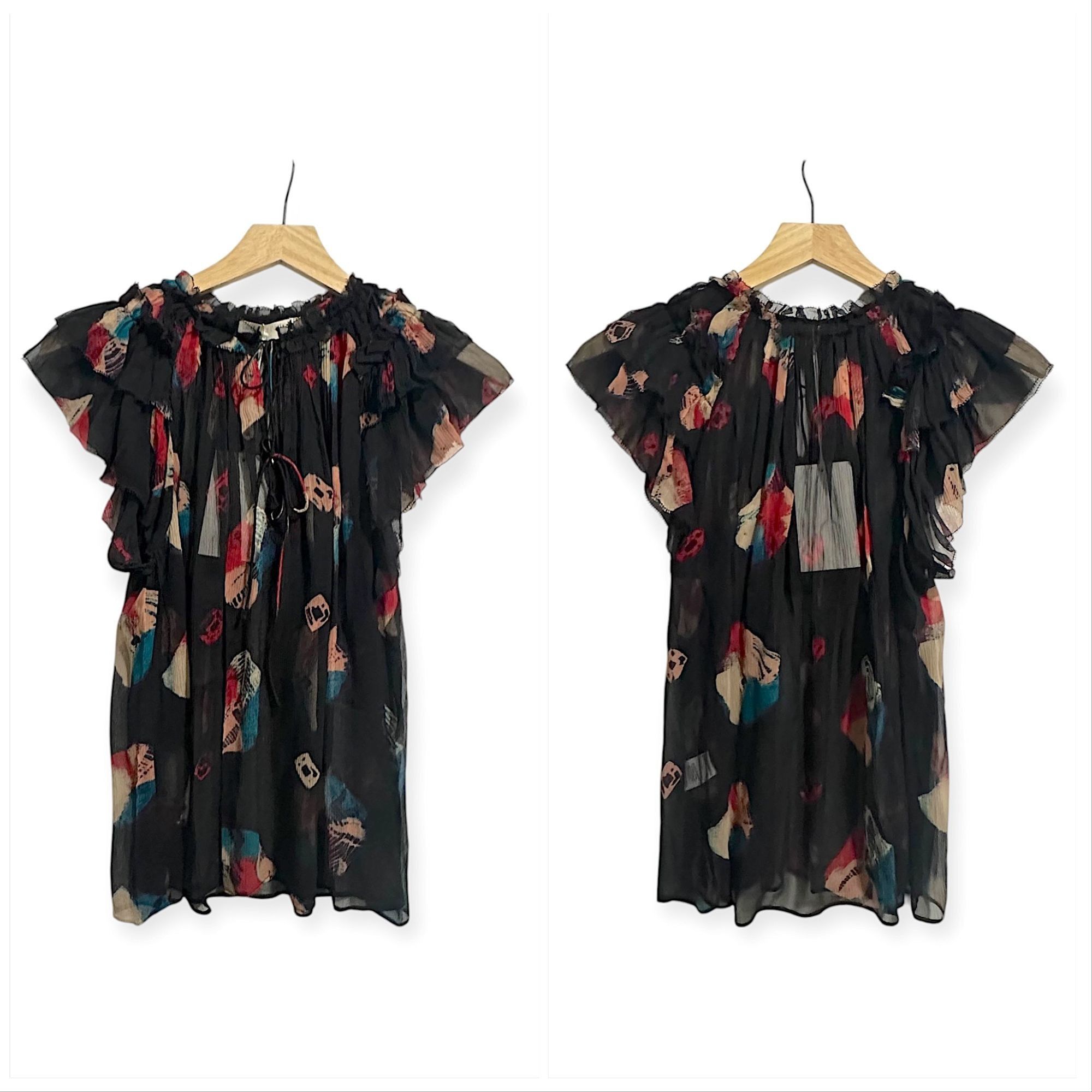 Ulla Johnson Ulla Johnson Marilyn Top in Nocturne, Silk Chiffon, NWT, 2 Size XS / US 0-2 / IT 36-38 - 12 Thumbnail