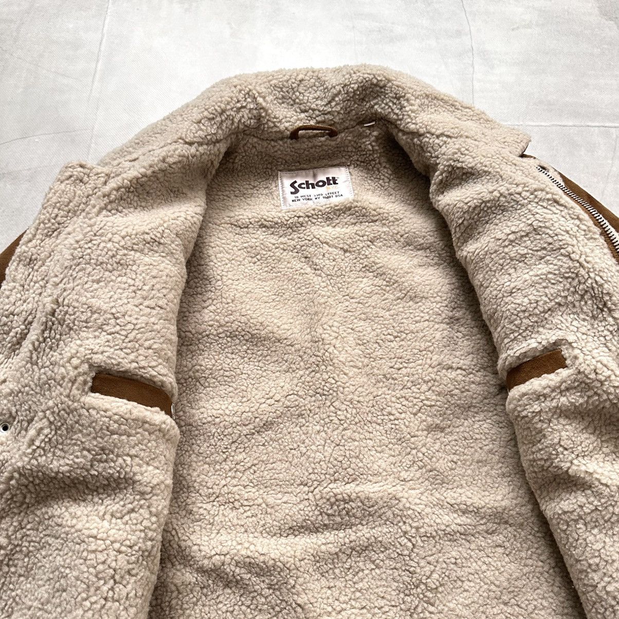 Schott Schott NYC Goat Suede Rancher Trucker Jacket Sherpa Avirex Size US S / EU 44-46 / 1 - 12 Thumbnail