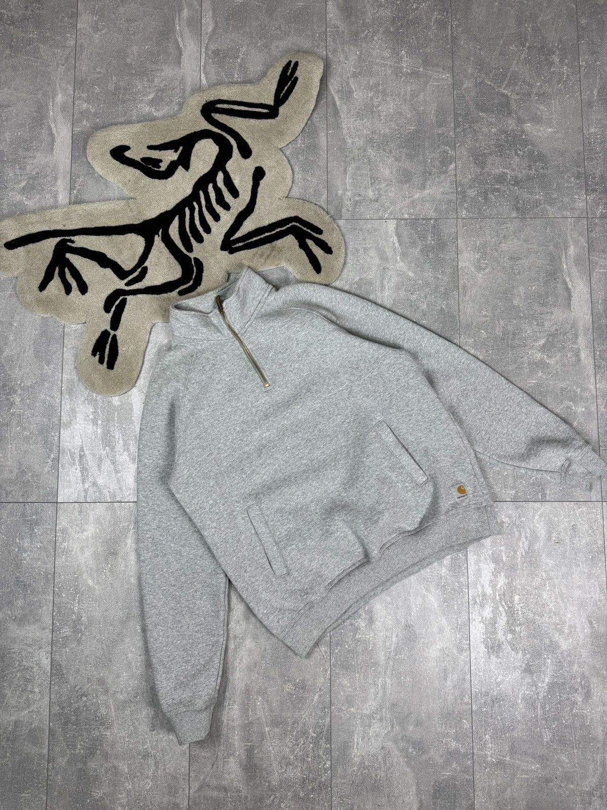 Carhartt Mens Vintage Carhartt Wip Sweatshirt 1/3 zip jacket grey Size US M / EU 48-50 / 2 - 1 Thumbnail