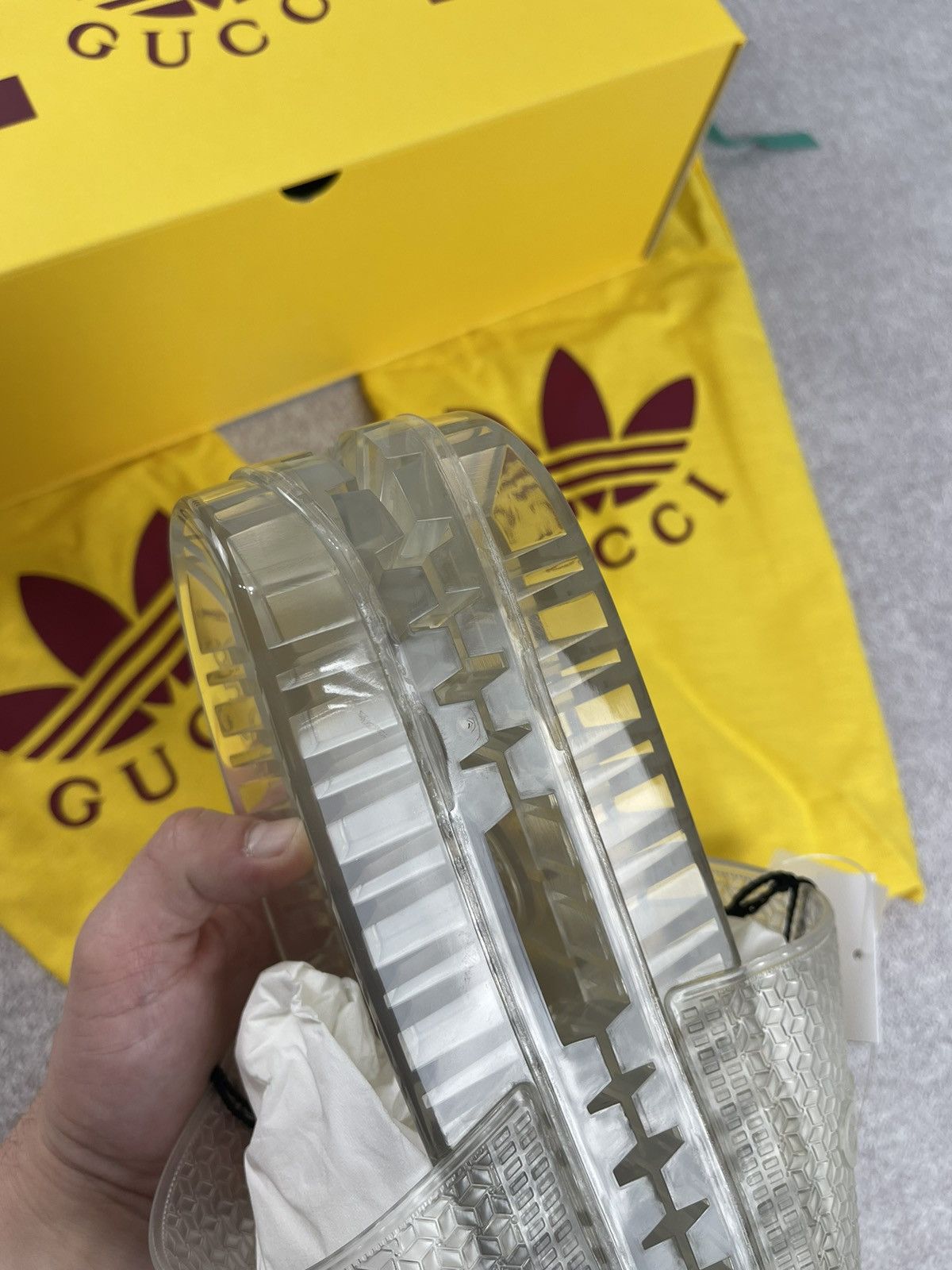 Adidas × Gucci Adidas x Gucci Rubber Slide Sandals Clear Size 39 Size US 7 / IT 37 - 11 Thumbnail