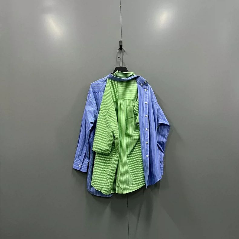 Balenciaga Balenciaga size 34 Blue-Green True Two-Piece Shirt Size S / US 4 / IT 40 - 2 Thumbnail