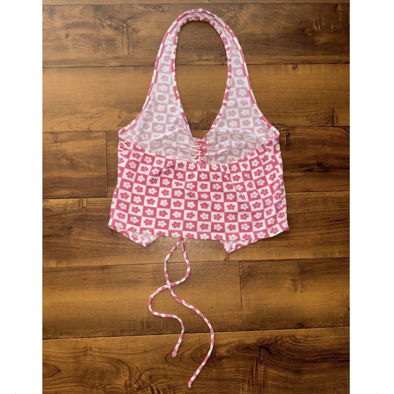 Other Pink Floral Halter Top Y2K Style Size M Rebellious Dreamer Size M / US 6-8 / IT 42-44 - 4 Thumbnail