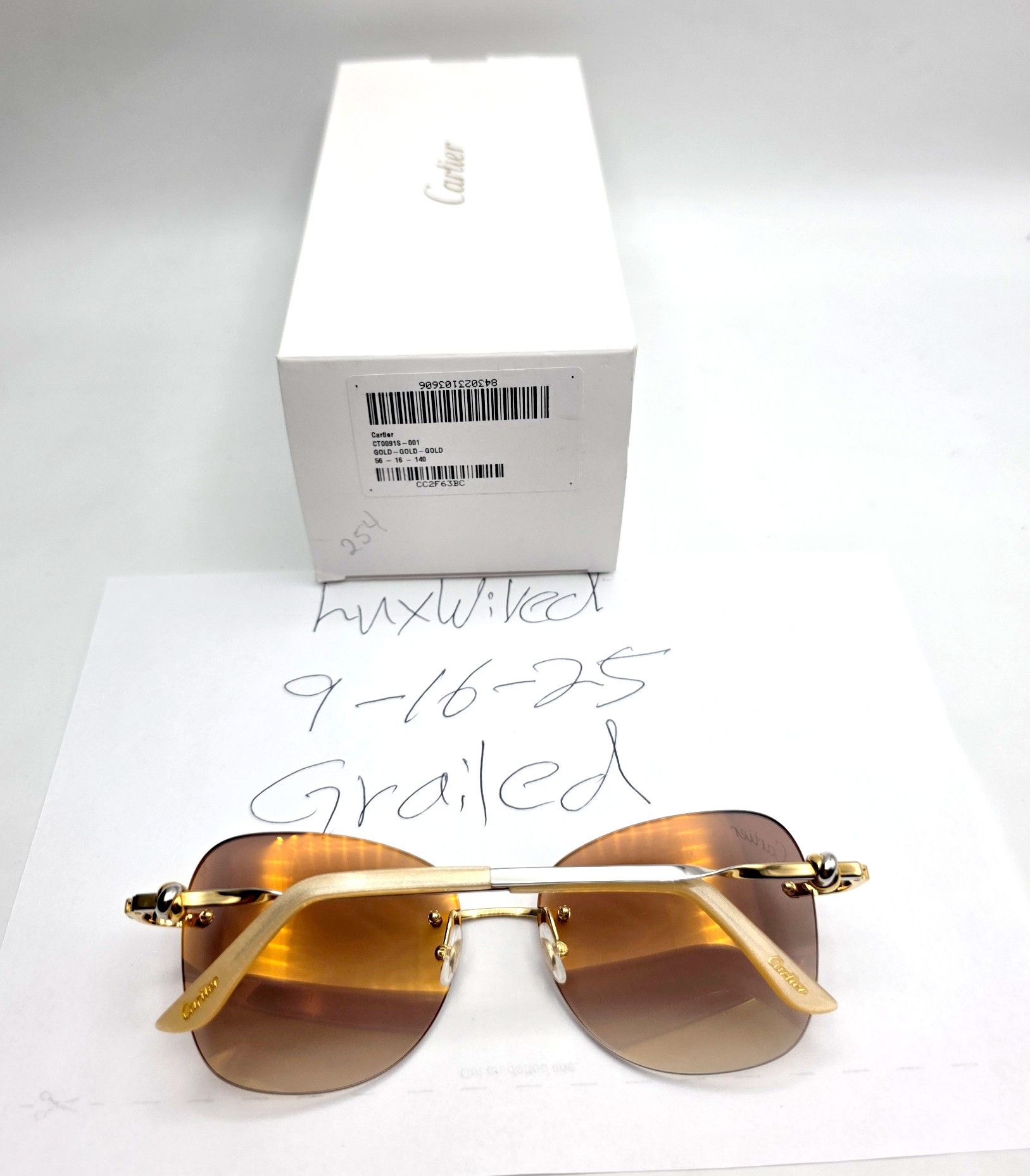 Cartier NEW! Cartier Gold Sunglasses CT00915 Size ONE SIZE - 19 Thumbnail