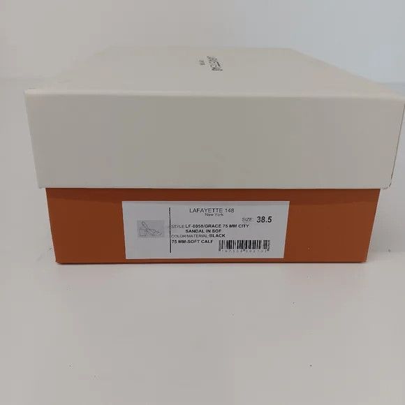 Lafayette 148 LAFAYETTE 148 Black Calfskin Leather Heeled City Sandals -38 Size US 8 / IT 38 - 16 Thumbnail