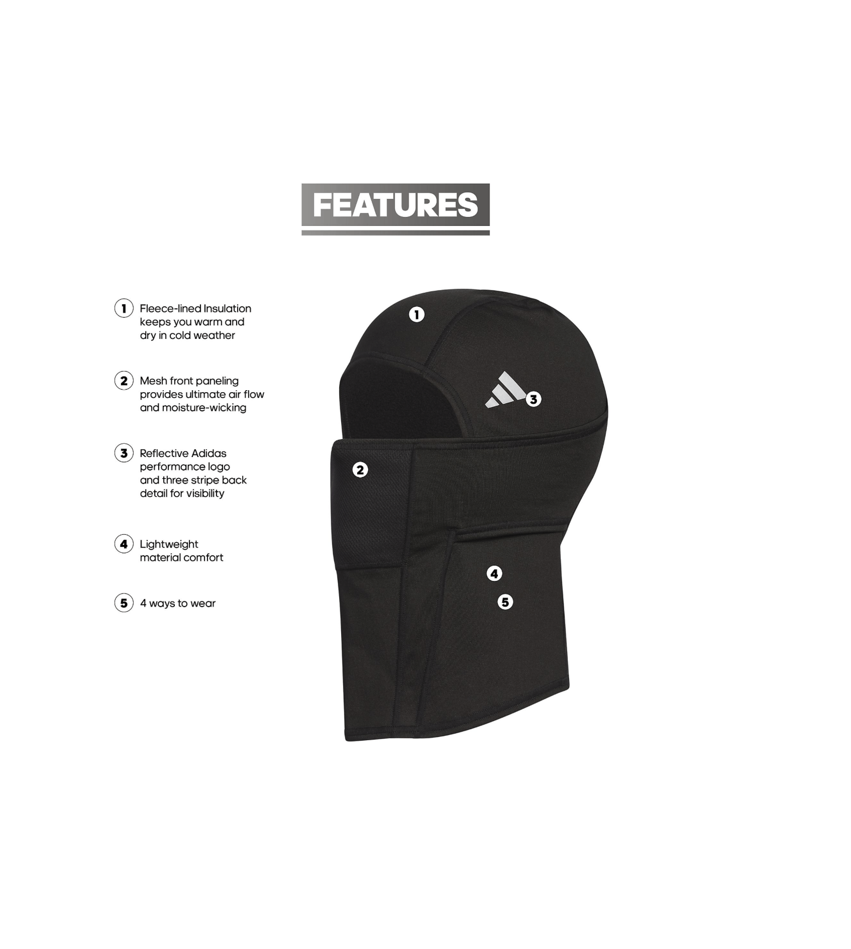 Adidas ADIDAS ALPHASKIN 2 BALACLAVA SKI MASK Size ONE SIZE - 4 Thumbnail