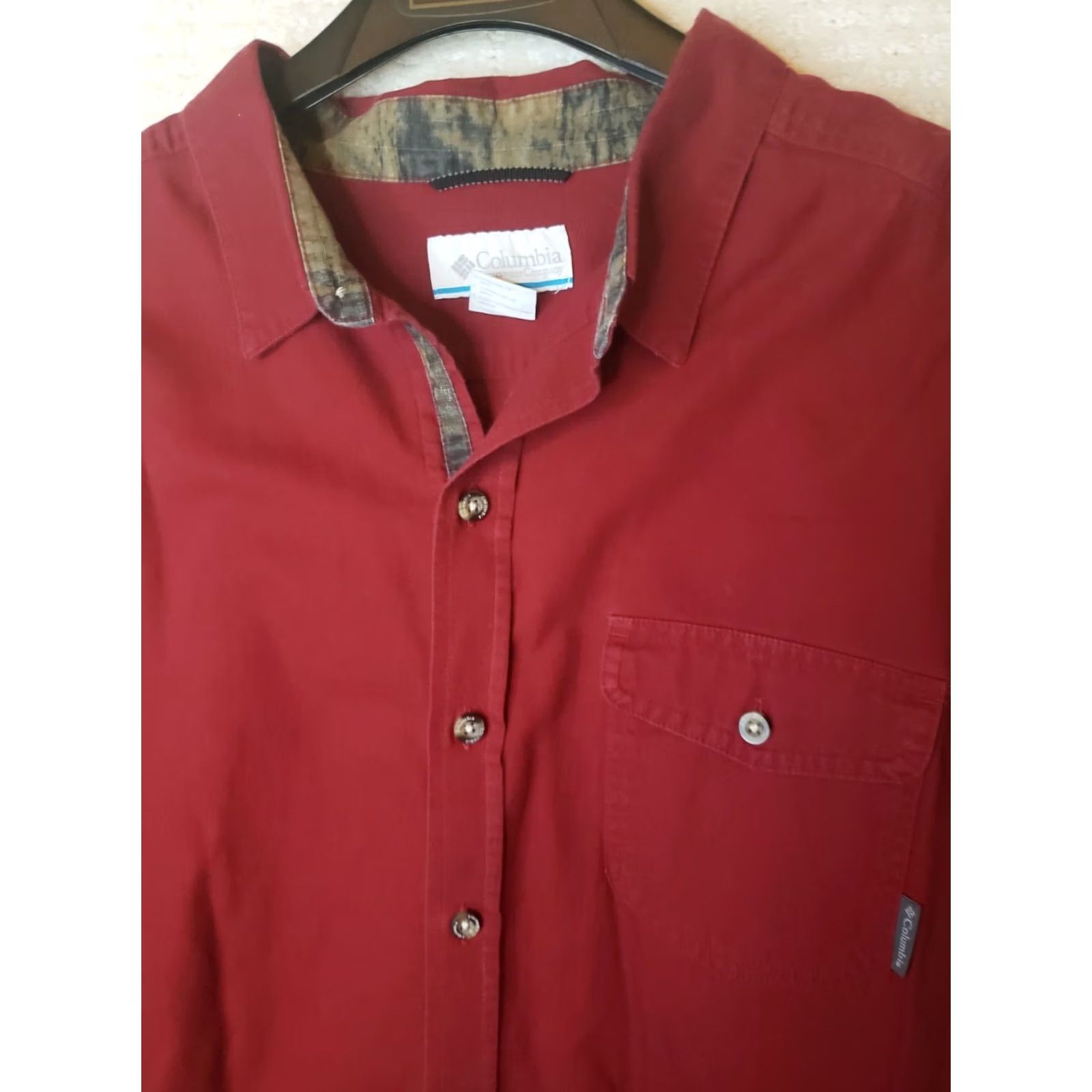 Vintage Columbia Shirt Men L Button-Up Long Sleeve Black Cam o Trim Collar & Cuffs Hunting to Casual Wear UV Pockets Canvas Cotton Polyester Docked Size US L / EU 52-54 / 3 - 7 Thumbnail