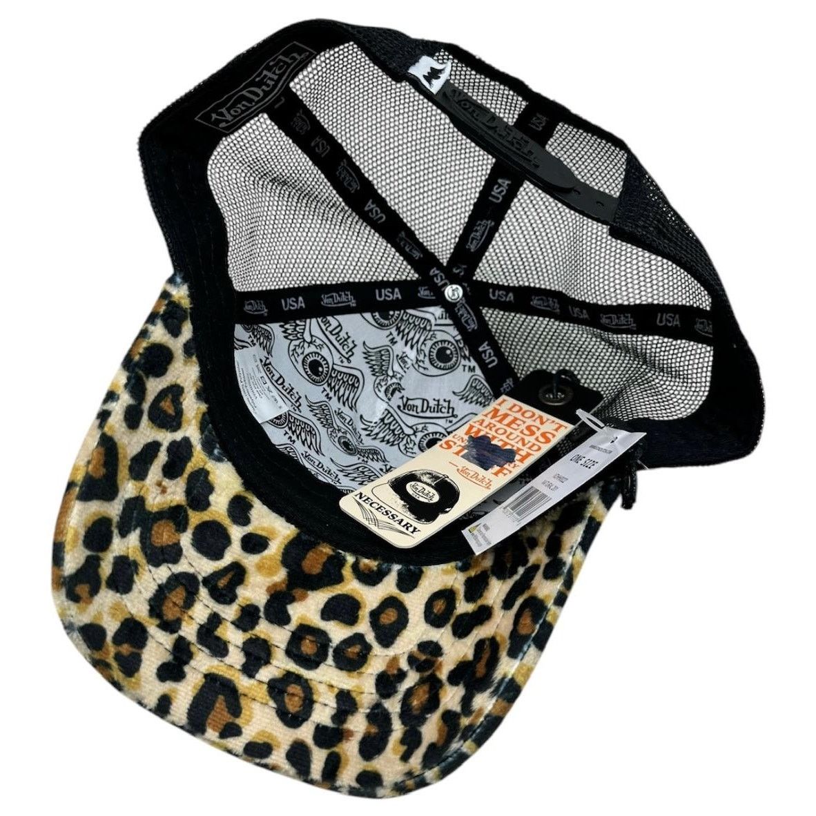 Von Dutch Von Dutch Trucker Hat Leopard Cheetah Velvet Snapback Cap Size ONE SIZE - 4 Thumbnail