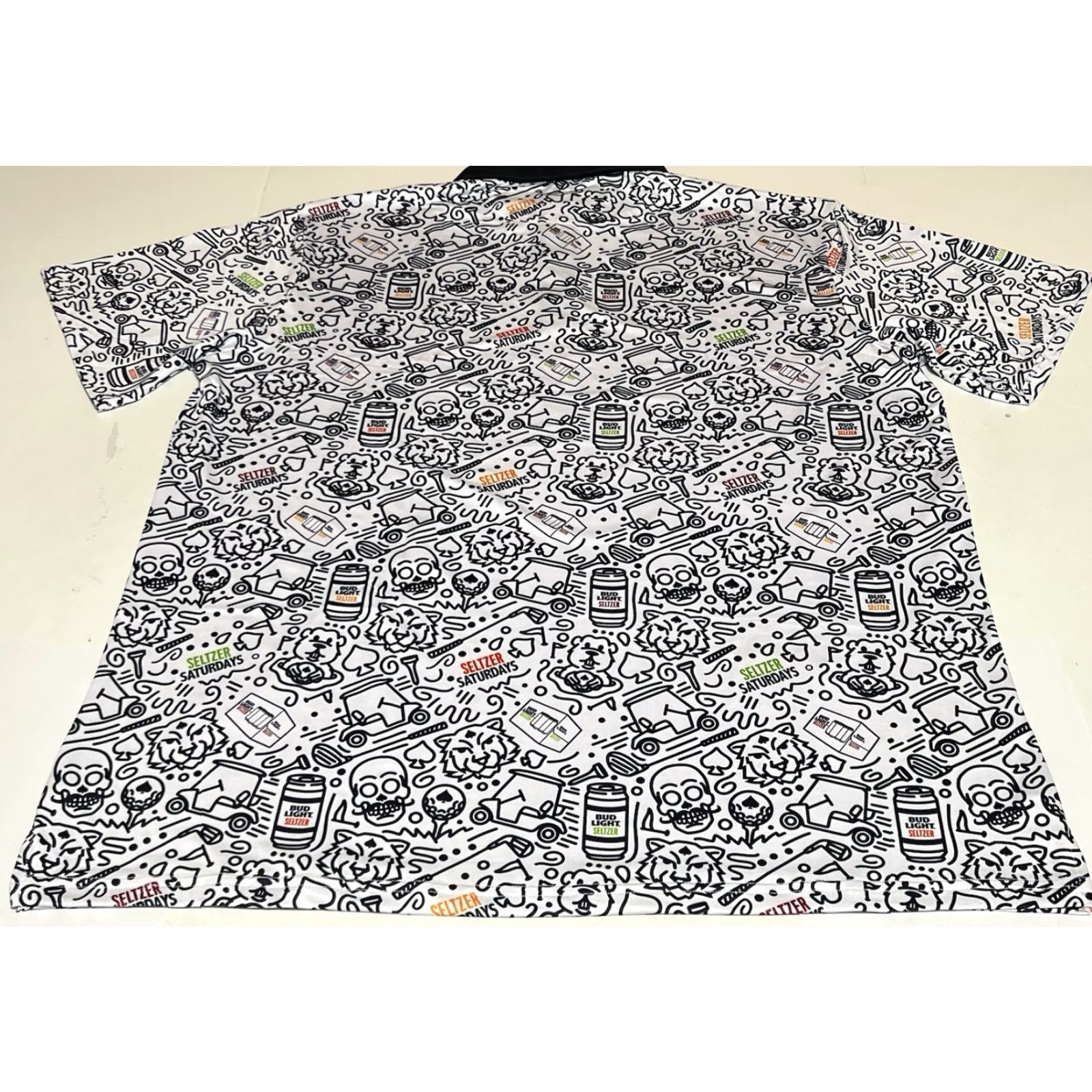 Vintage Pins & Aces Golf Polo Shirt Men's 3XL White Skull Polyester Blend Non-Restricted NWT Size US XXL / EU 58 / 5 - 3 Thumbnail