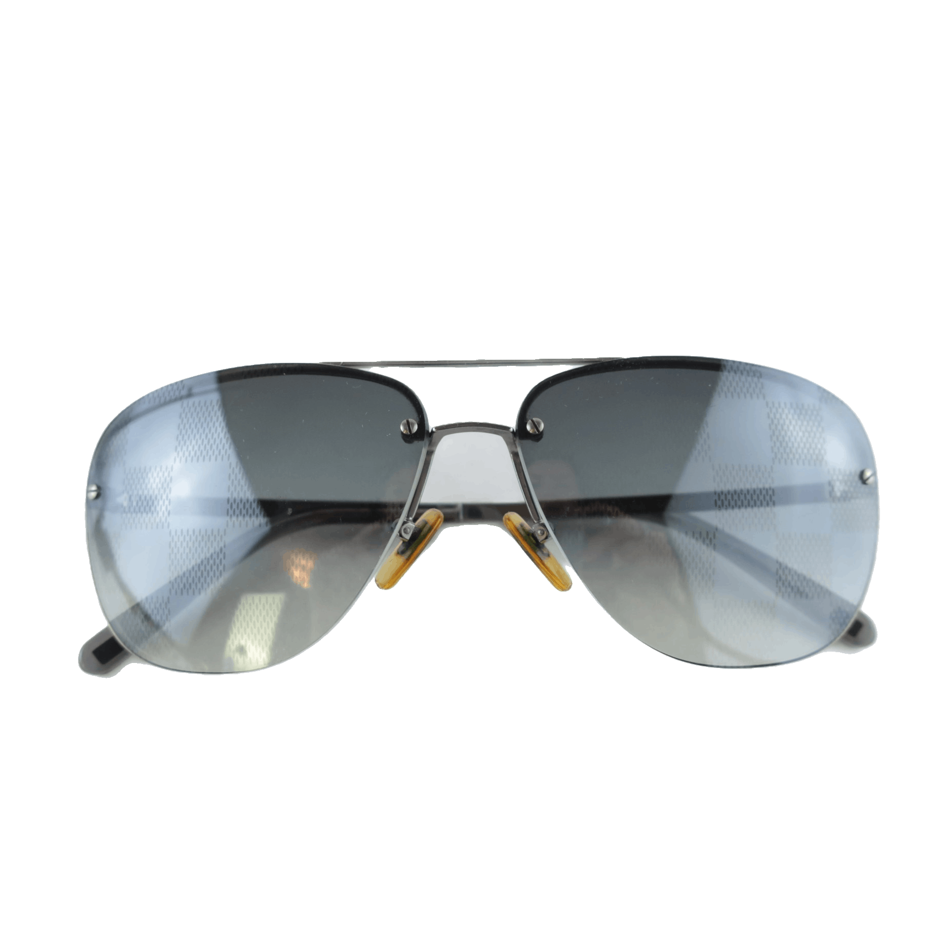 Louis Vuitton Louis Vuitton Grey Socoa Damier Aviators Sunglasses Size ONE SIZE - 1 Thumbnail