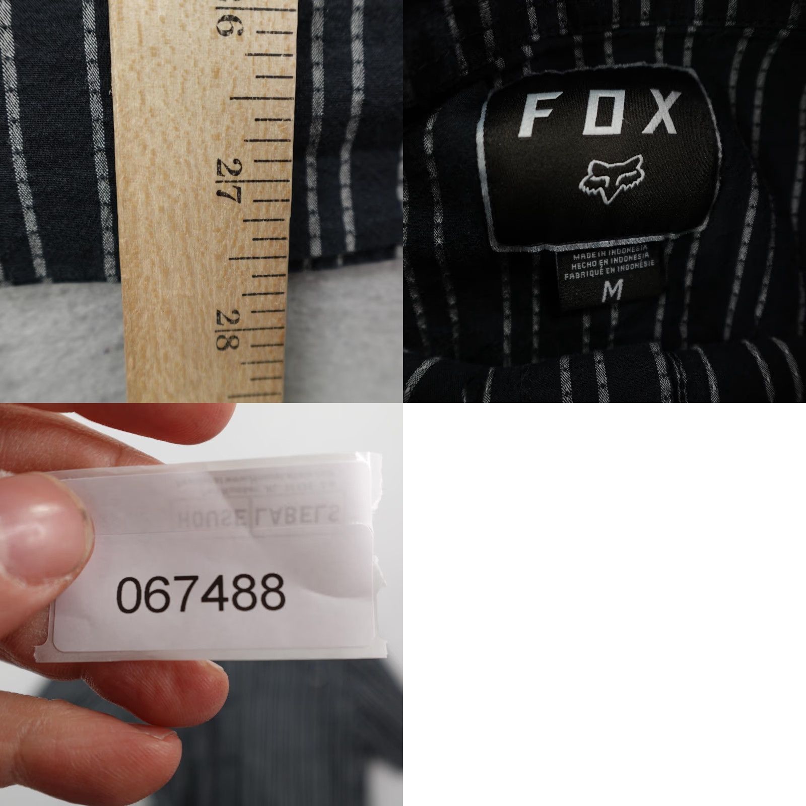 Fox Racing Fox Racing Shirt Mens Medium Black Gray Striped Textured Button Up BMX Skater Size US M / EU 48-50 / 2 - 8 Thumbnail
