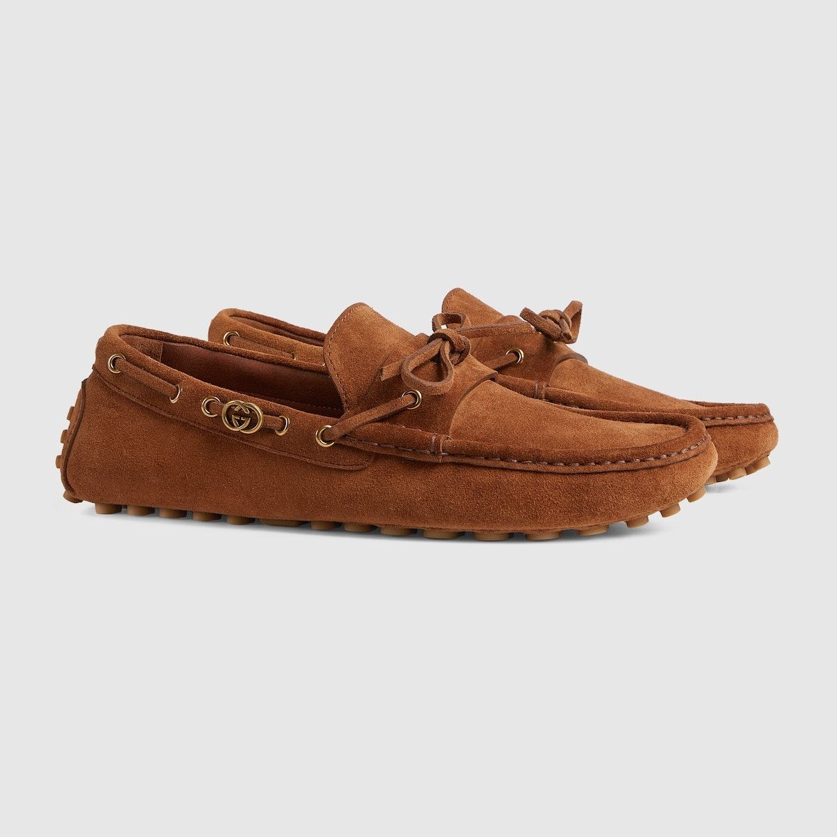 Gucci o1s1wg110425 Men's Driver With Interlocking G Shoes in Brown Size US 6.5 / EU 39-40 - 2 Thumbnail