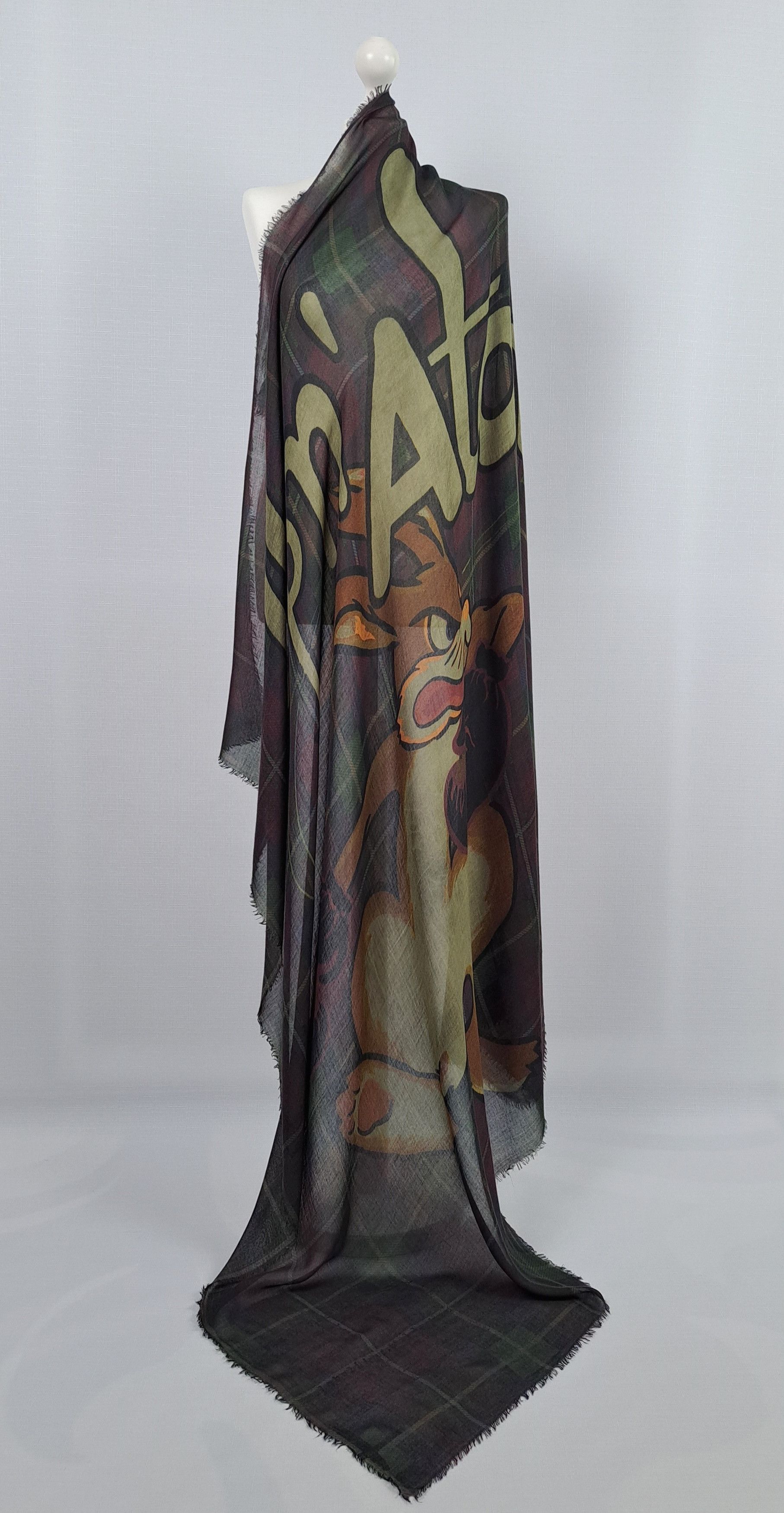 Rundholz Rundholz large modal/cashmere multi boxing rabbit scarf. Size ONE SIZE - 6 Thumbnail