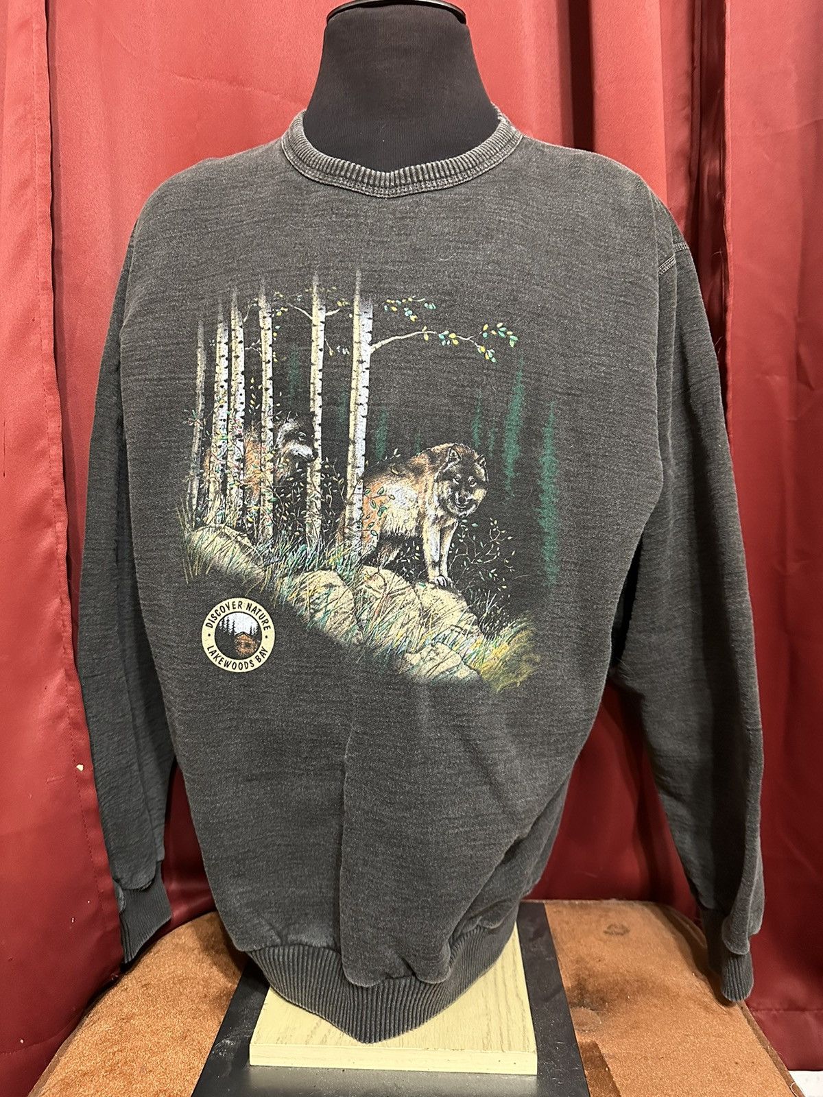 Vintage Vintage Wolf Crewneck Sweatshirt 90’S Animal Nature Grail Size US L / EU 52-54 / 3 - 1 Thumbnail