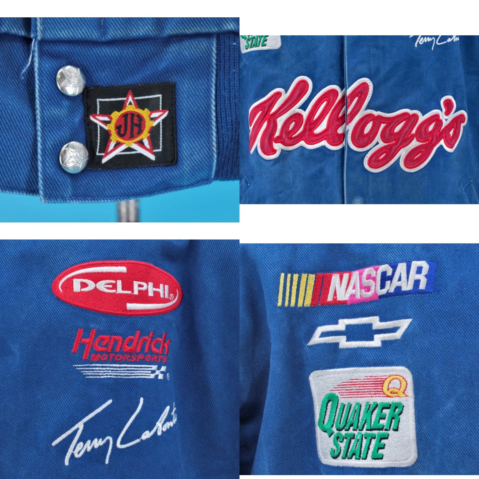 JH Design VTG 90s Kellog's NASCAR Racing Jacket JH Design XXL Boys Mens? Size US XXL / EU 58 / 5 - 8 Thumbnail