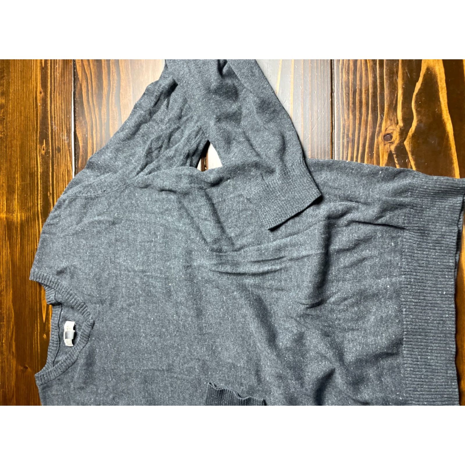 Vintage SONOMA Life+Style Sweater Women’s Size Medium Gray Knit V-neck Ribbed Cuff/Hem Pullover Size M / US 6-8 / IT 42-44 - 4 Thumbnail