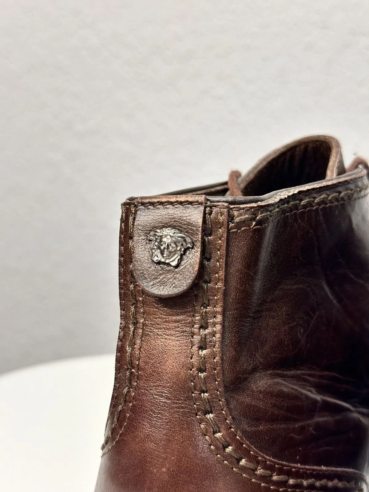 Versace Vintage Versace Brown Leather Boots Rick Owen’s Western Y2K Size US 9 / EU 42 - 6 Thumbnail