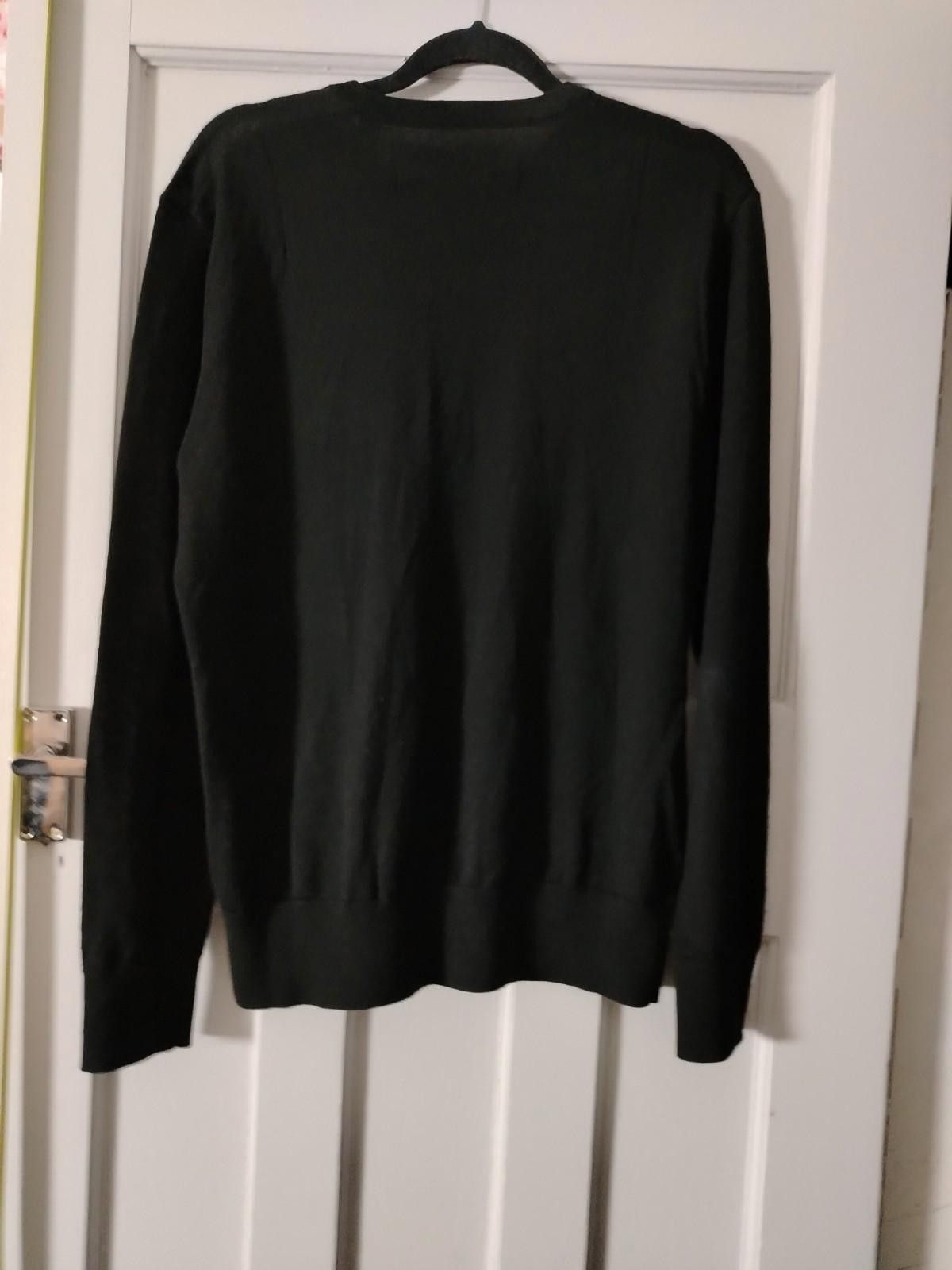 Allsaints AllSaints Men's Black Merino Wool Jumper Size US L / EU 52-54 / 3 - 3 Thumbnail