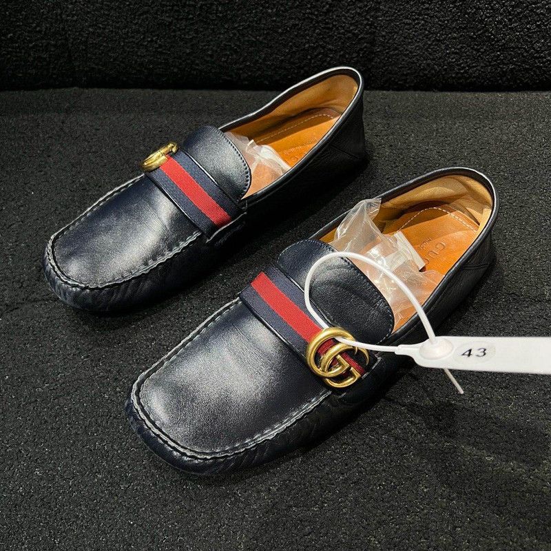 Gucci Horsebit Navy Loafers for Men