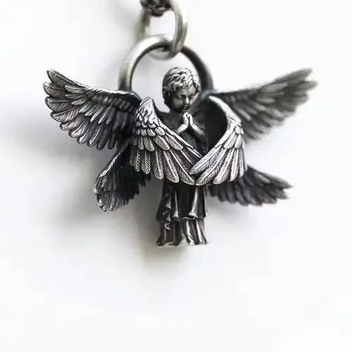 Vintage Prayer Angel Pendant Necklace Size ONE SIZE - 4 Thumbnail
