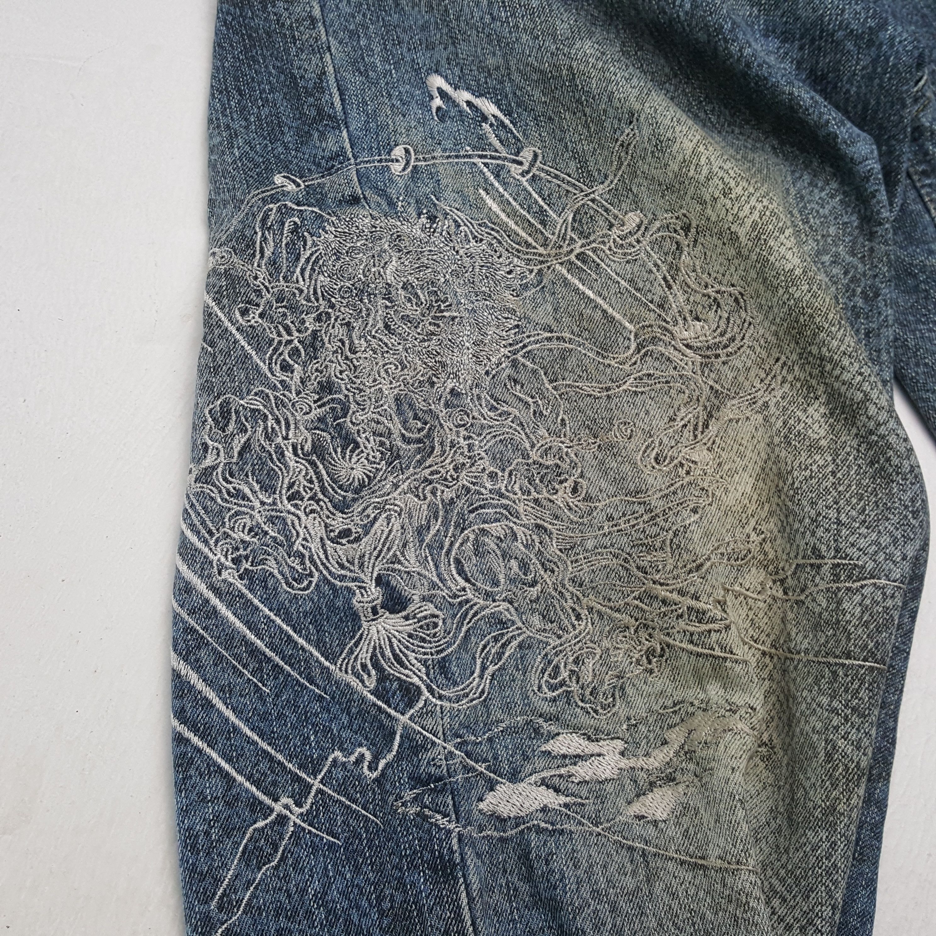 Japanese Brand × Vintage Vintage KARAKURI TAMASHI Japanese Brand Rare Design Jeans Size US 32 / EU 48 - 16 Thumbnail