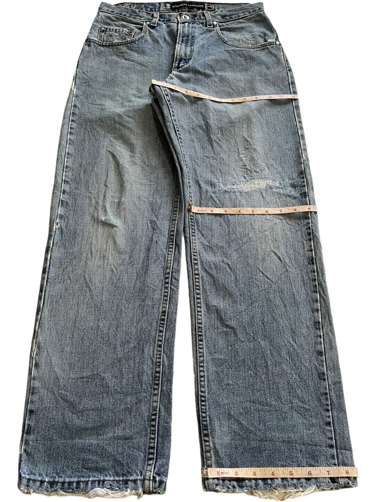Levi's Vintage 80s Levis Silver Tab Blue Wash Distress Baggy Jeans Size US 31 - 13 Thumbnail