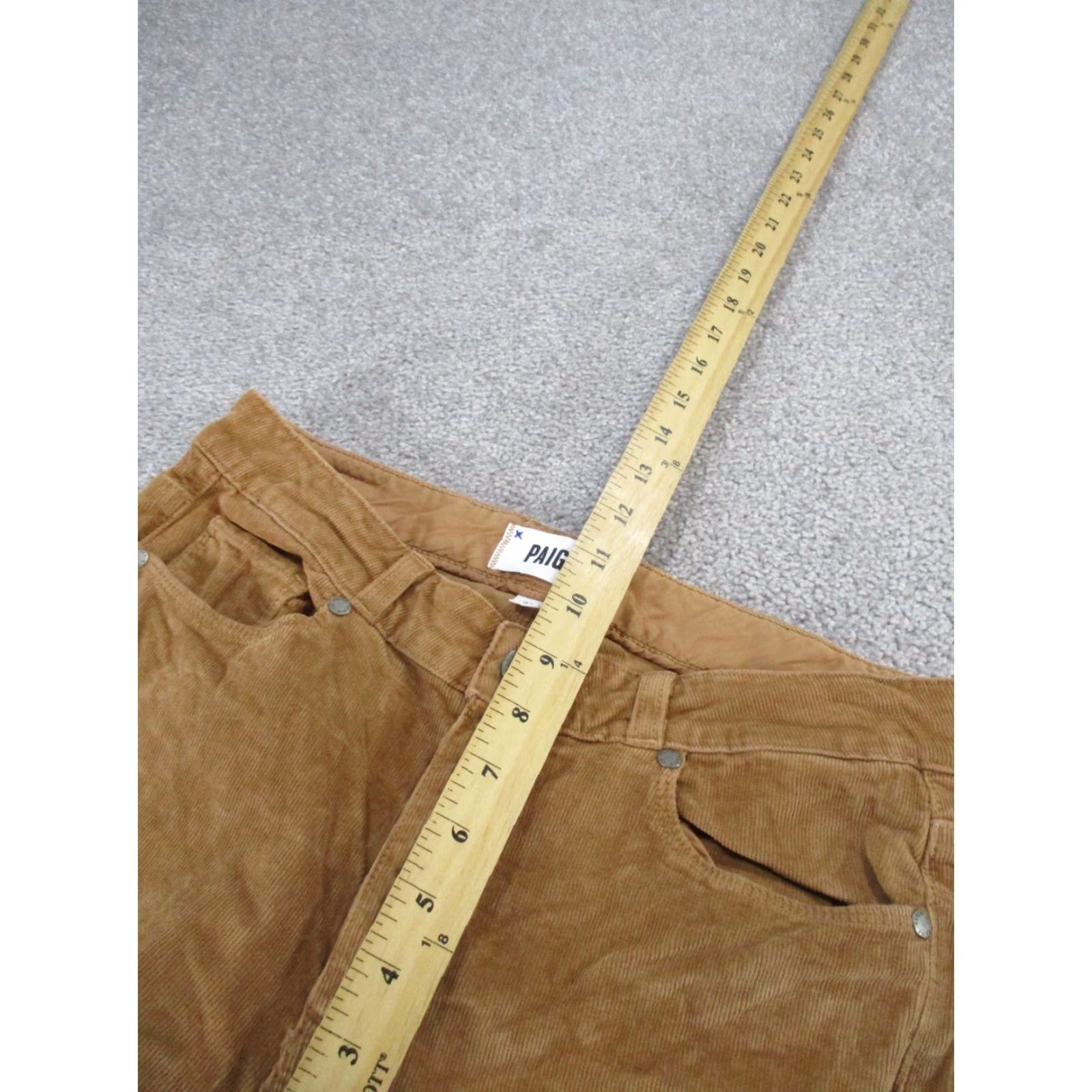 Paige Paige Pants Womens 27 Tan Corduroy Skinny Ankle Flat Front Zip Cotton Spandex Size 27" / US 4 / IT 40 - 6 Thumbnail