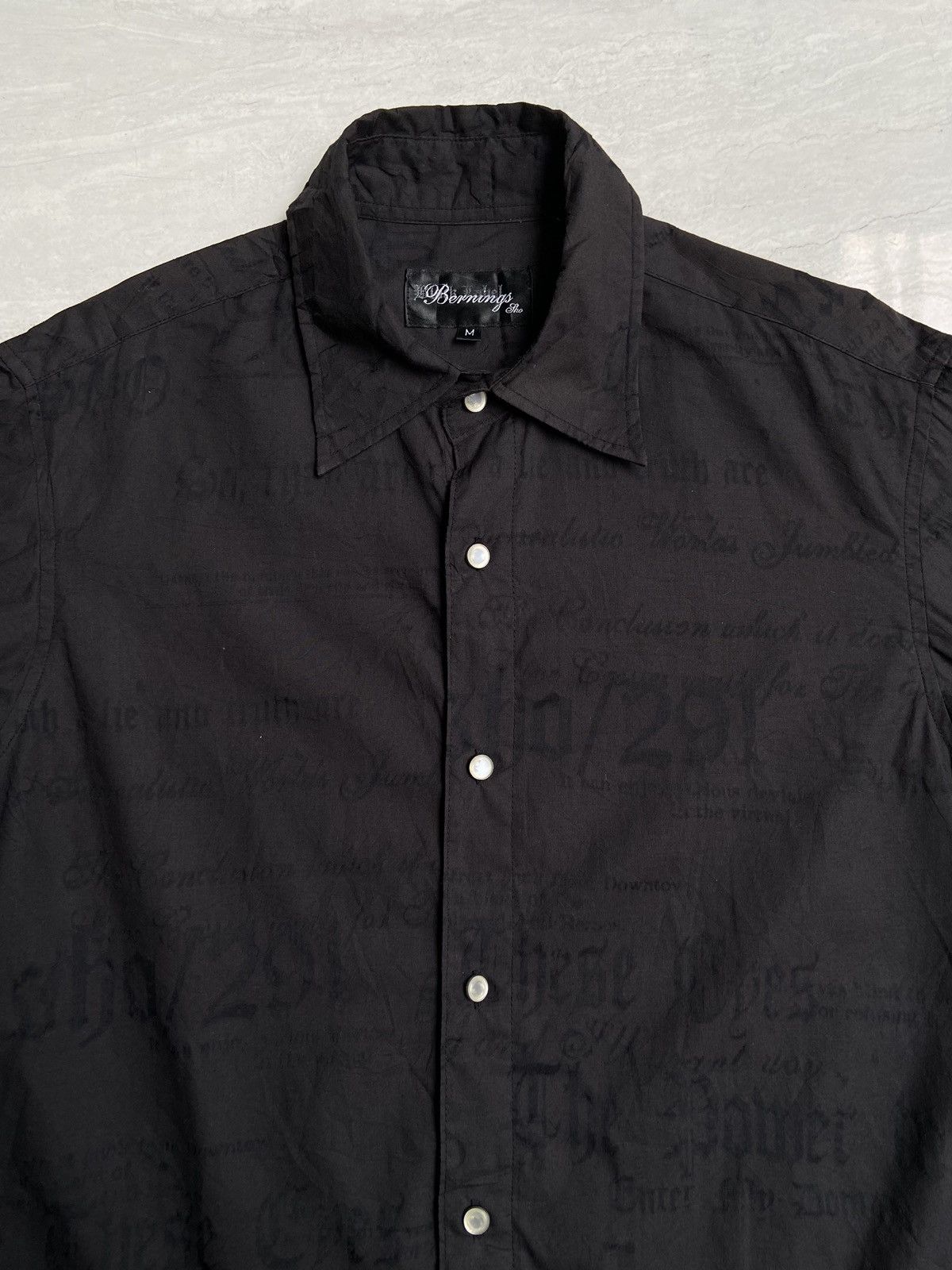 Designer × Japanese Brand BERNINGS SHO Black Shirt Size US S / EU 44-46 / 1 - 3 Thumbnail