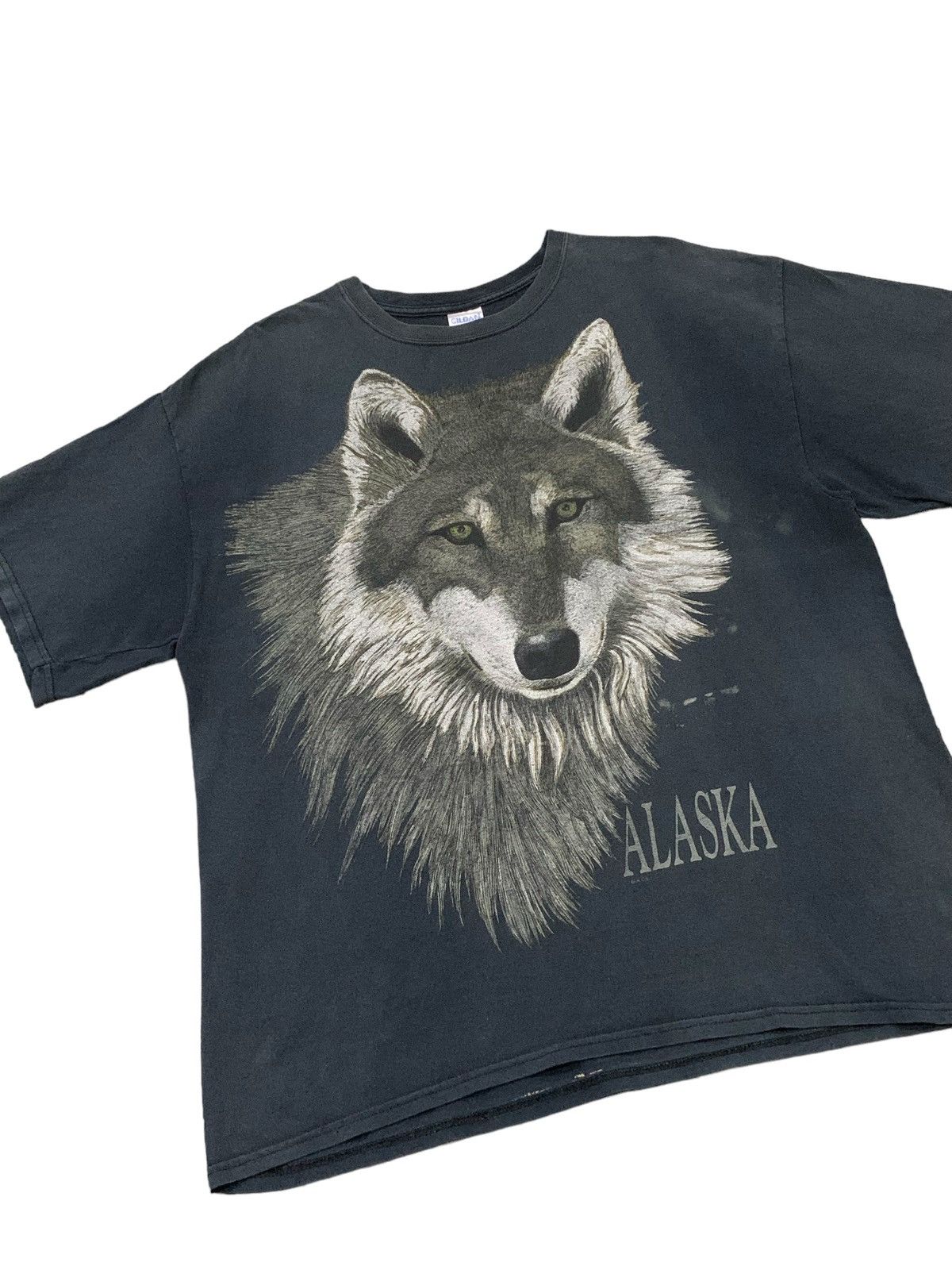 Vintage Alaska Wolf Jumbo Print Faded Tshirt Size US XL / EU 56 / 4 - 3 Thumbnail