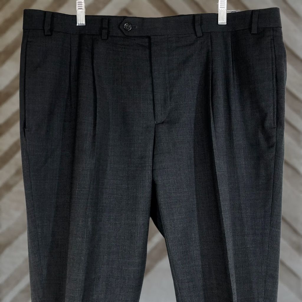 Ralph Lauren Lauren Ralph Dress Mens 38 Black MEN PLEATED WOOL CUFFED PANTS Size US 38 / EU 54 - 1 Thumbnail