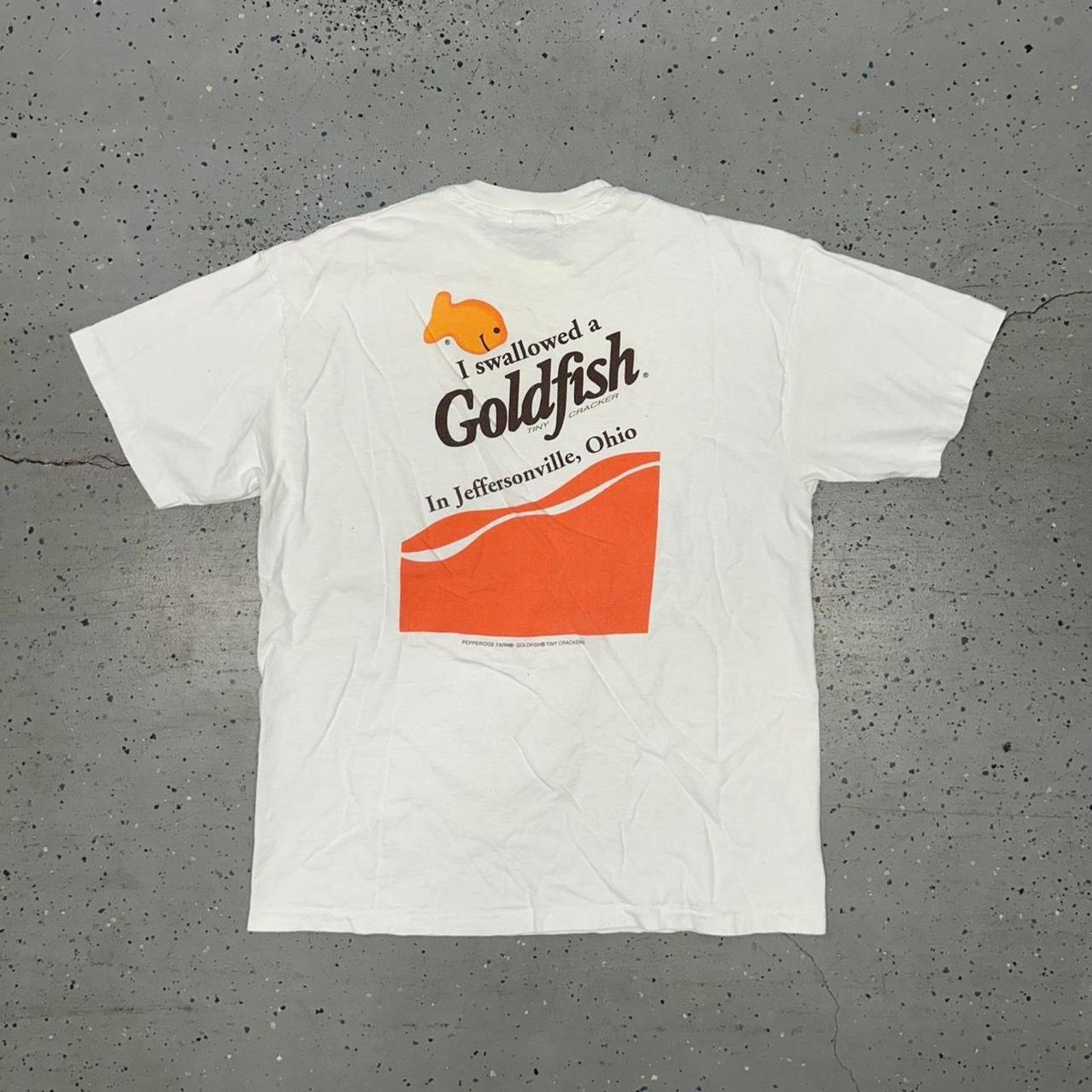 Hanes VTG RARE Goldfish "What? You've Never Swallowed a Goldfish?" Size US L / EU 52-54 / 3 - 6 Thumbnail