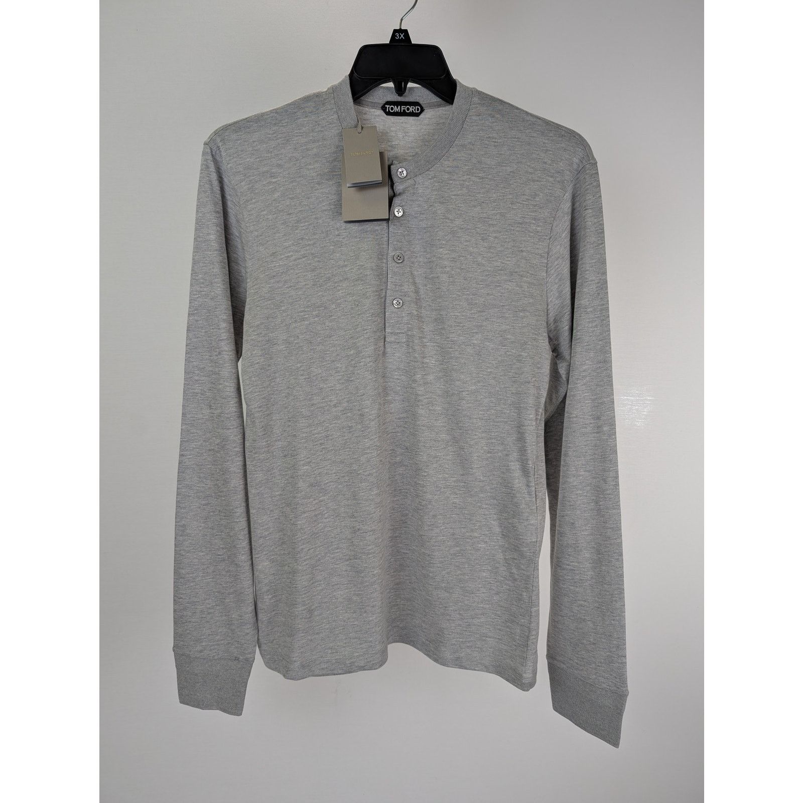 Tom Ford o1rshd1 Henley shirt in Grey Size US M / EU 48-50 / 2 - 1 Thumbnail