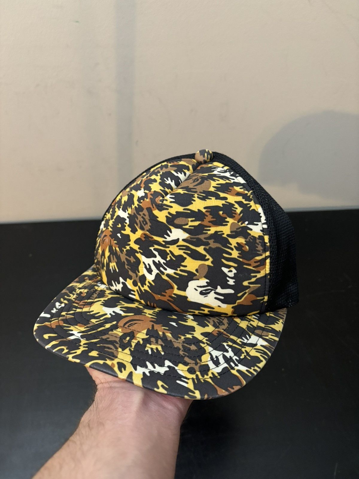 Bape A Bathing Ape Bape Leopard Print Mesh Hat Cap Brown Size ONE SIZE - 1 Thumbnail