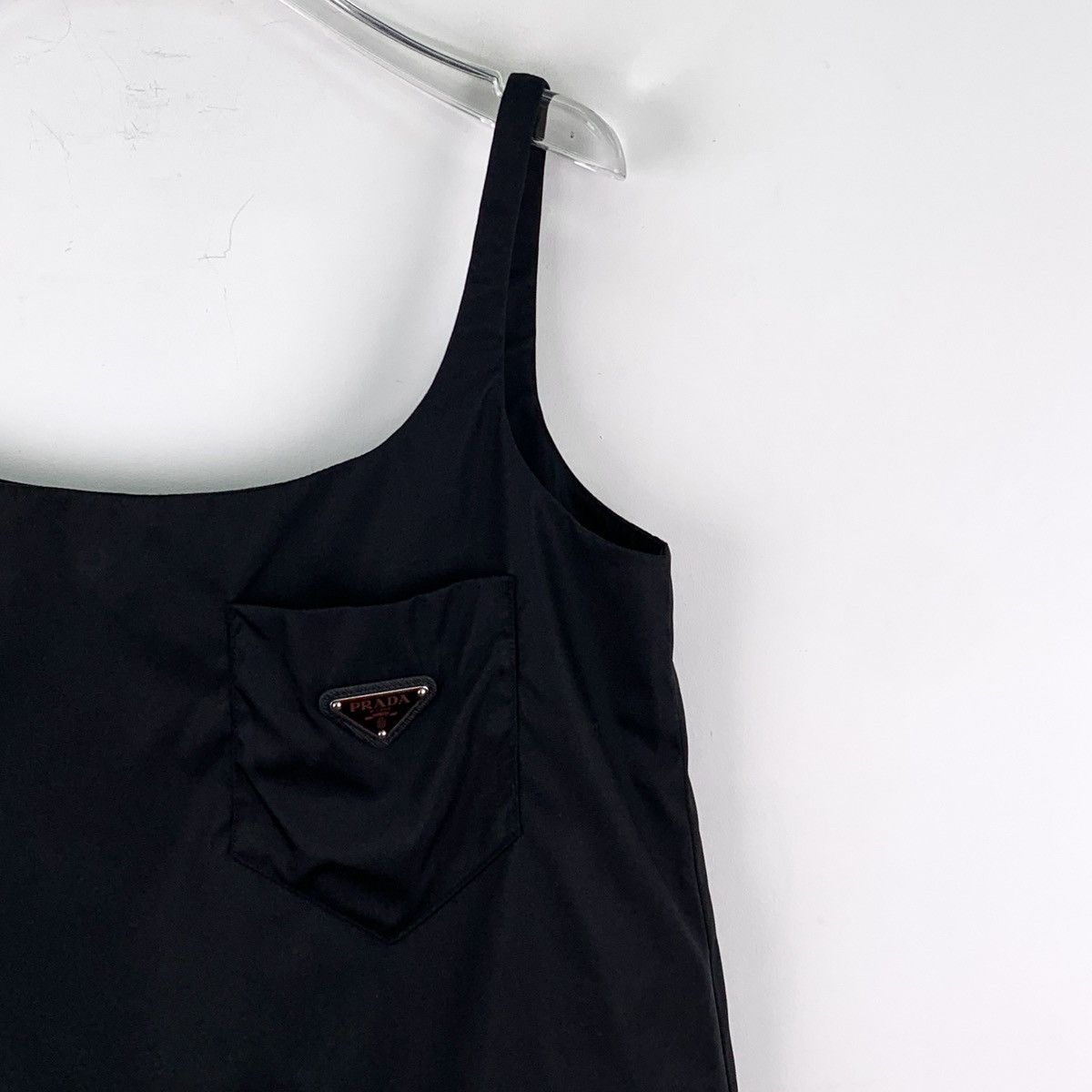 Prada Prada Triangle Logo Square Neck Sleeveless Slip Dress K26WX Size M / US 6-8 / IT 42-44 - 3 Thumbnail