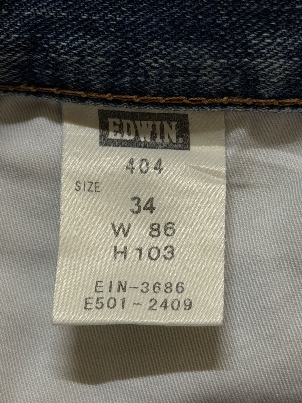 Edwin Vintage 90s Japan Edwin 404 Blue Faded Mud Wash Straight Leg Size US 36 / EU 52 - 7 Thumbnail