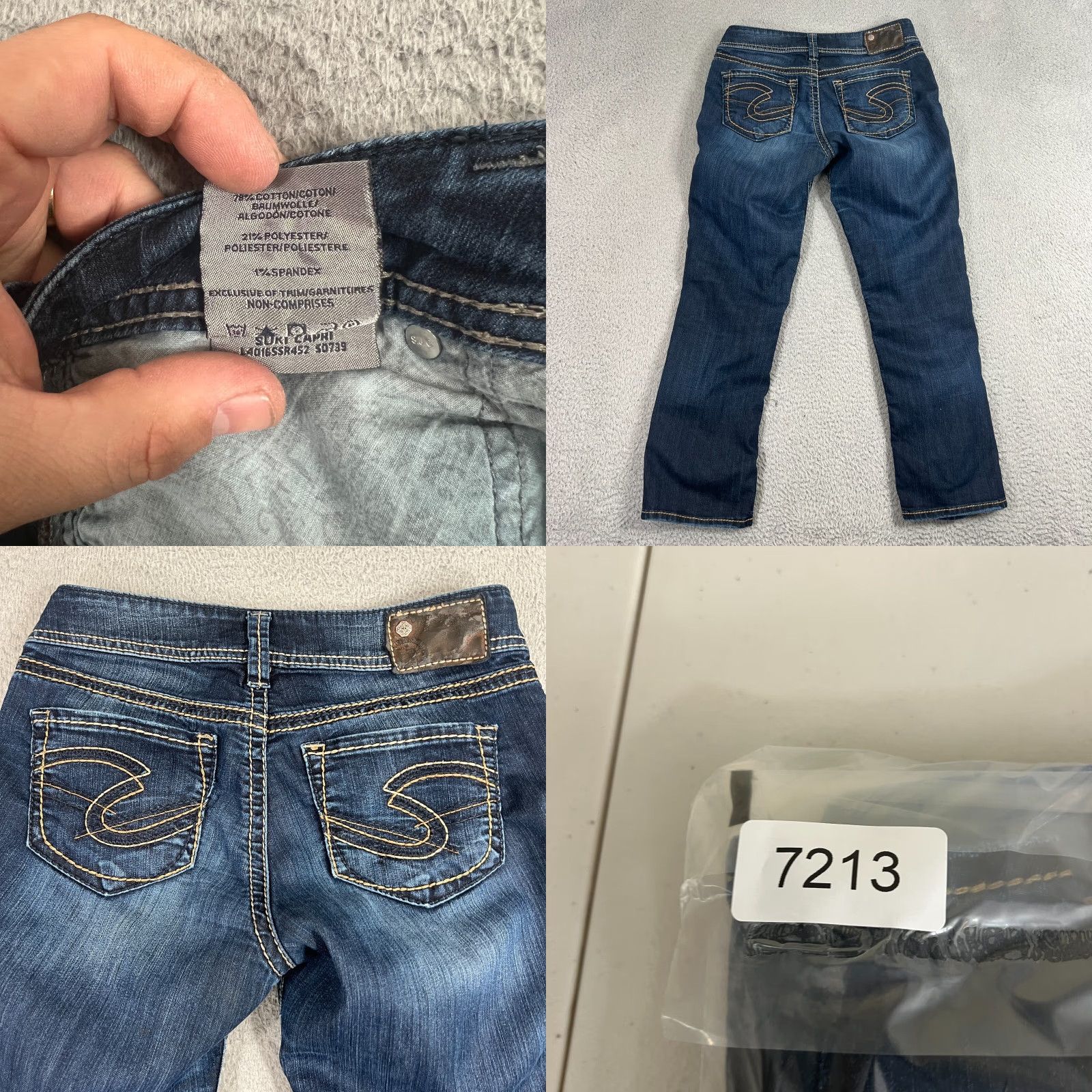 Silver Jeans Co. Silver Jeans Jeans Womens 26 Suki Capri Medium Wash Low Rise Thick Stitch Straight Leg Blue Size 26" / US 2 / IT 38 - 8 Thumbnail