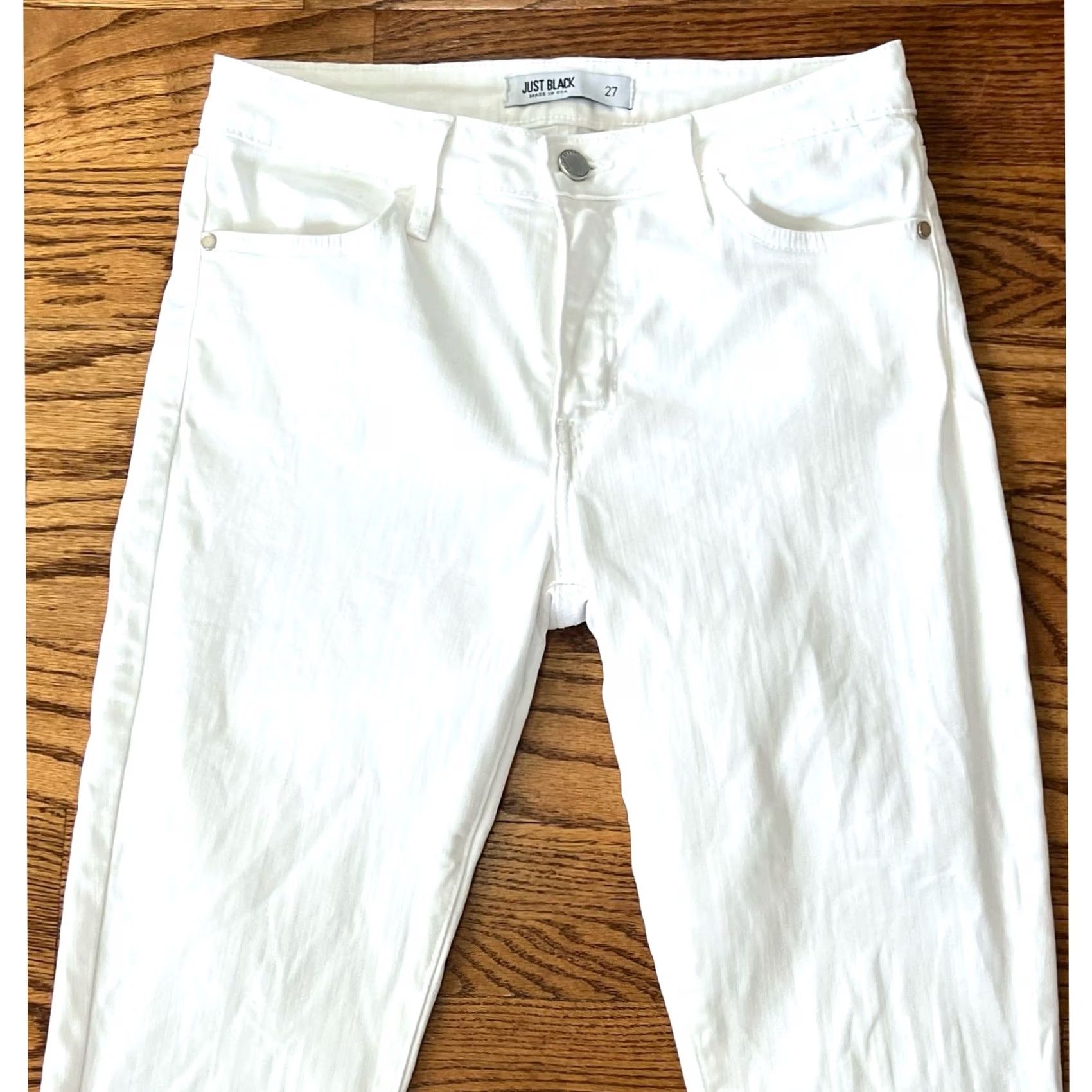 Vintage VINTAGE Just Black Jeans Womens Nadine White Skinny Raw Hem 27 Size 27" / US 4 / IT 40 - 3 Thumbnail