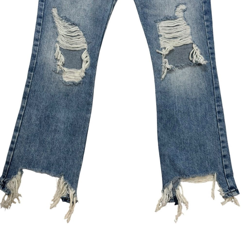 Zara NWT New Zara Floral Embroidered Distressed Ankle Jeans Size Size 26" / US 2 / IT 38 - 8 Thumbnail