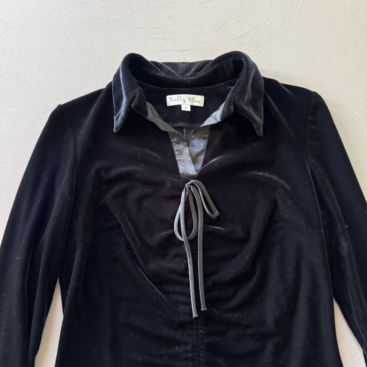 Other Vintage Kelly Blue Velvet Collared Top Size M / US 6-8 / IT 42-44 - 3 Thumbnail
