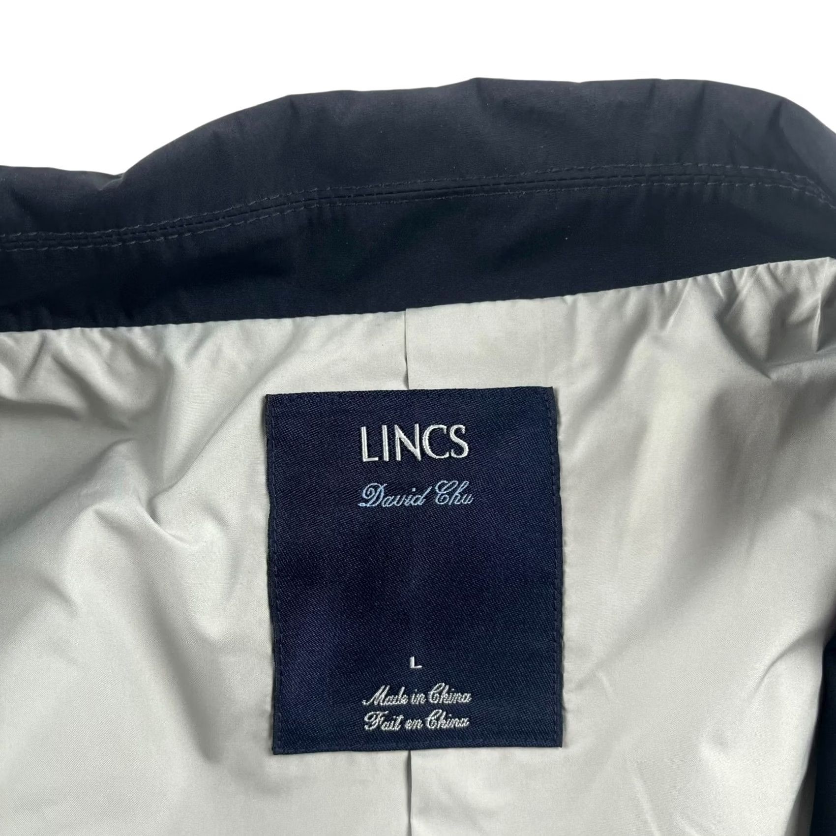 Vintage LINCS DC & Co David Chu Men's Nylon Wind/Rain Blazer Jacket Blue Large Size 42R - 4 Thumbnail
