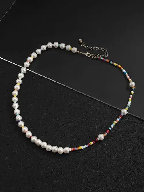 Jewelry Retro Punk Charm Necklace Pearl Size ONE SIZE - 2 Thumbnail