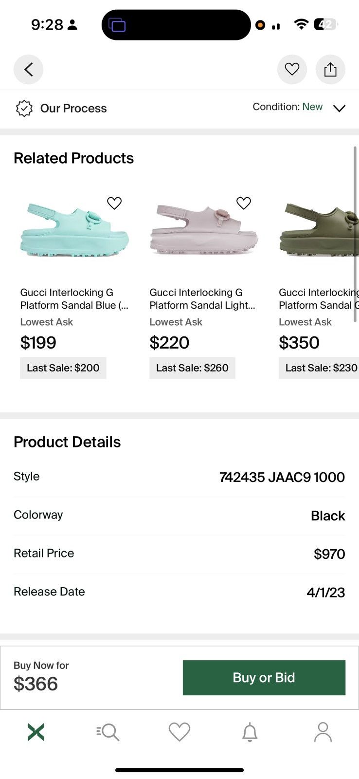 Gucci GUCCI Interlocking Platform G Sandal Size US 6 / IT 36 - 6 Thumbnail