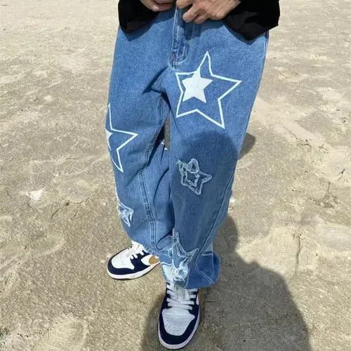 Japanese Brand × Jean STAR Graphic Baggy Jeans Size US 32 / EU 48 - 3 Thumbnail